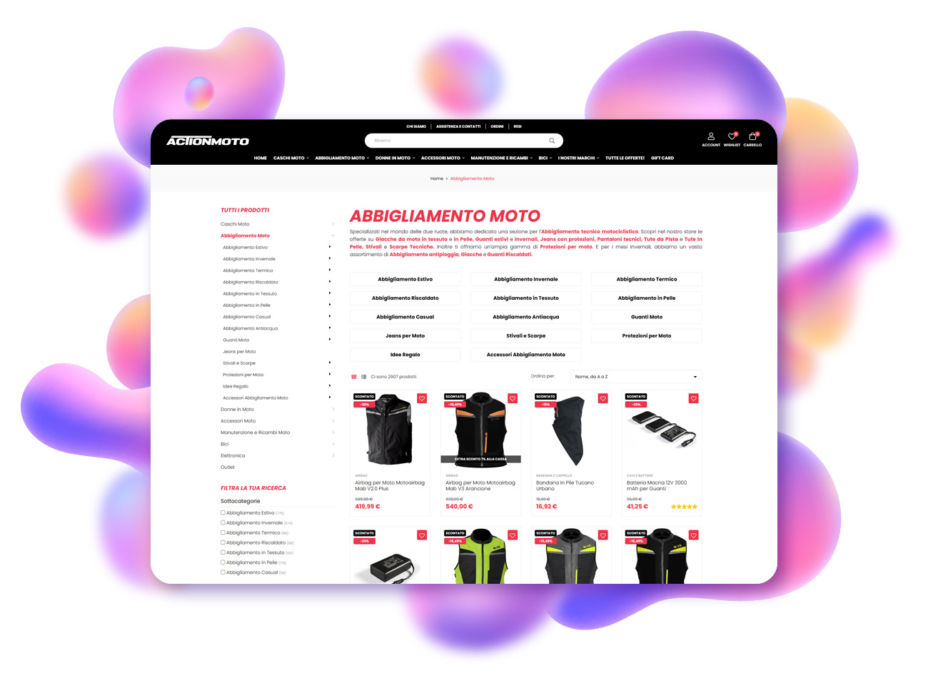 progetto ecommerce actionmoto