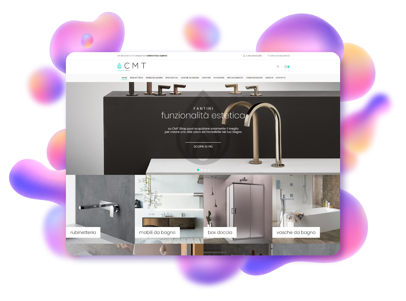 progetto ecommerce e grafico cmt shop