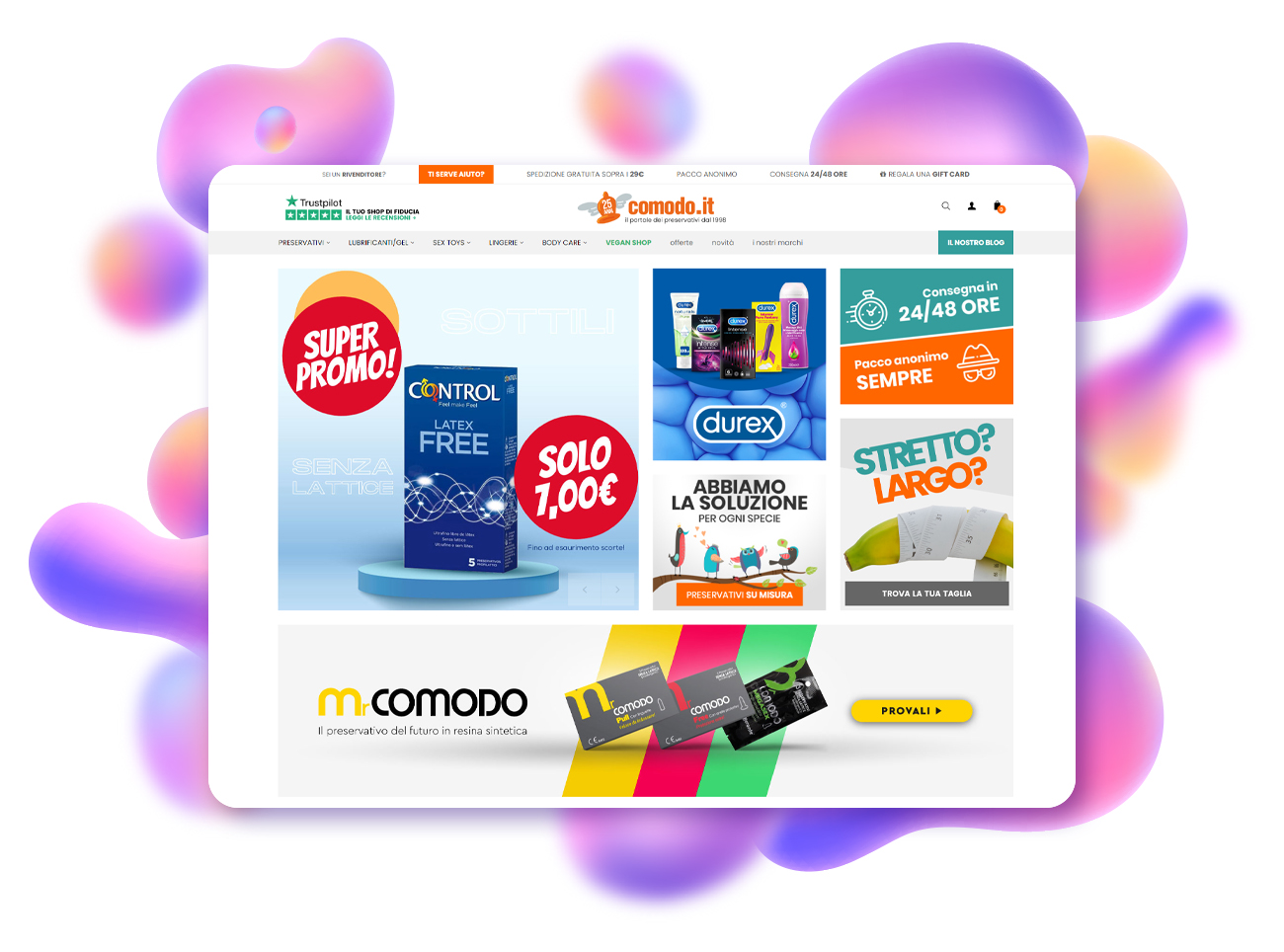 progetto ecommerce comodo