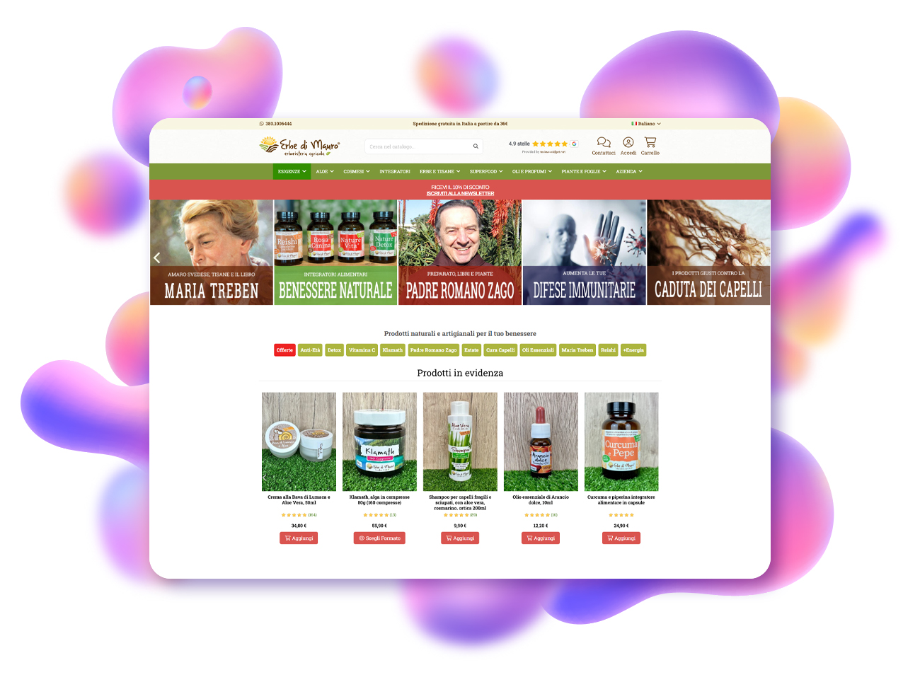 progetto ecommerce erbe di mauro