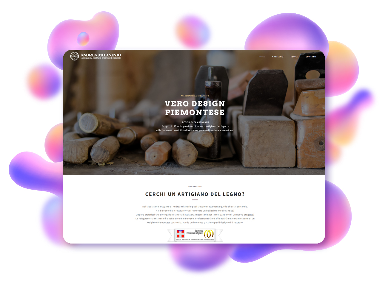 progetto website falegnameria milanesio