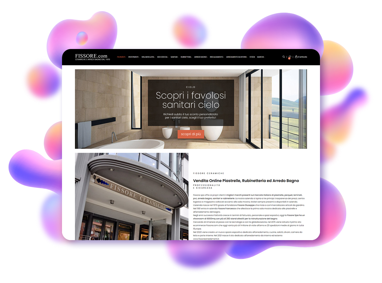 progetto ecommerce fissore ceramiche