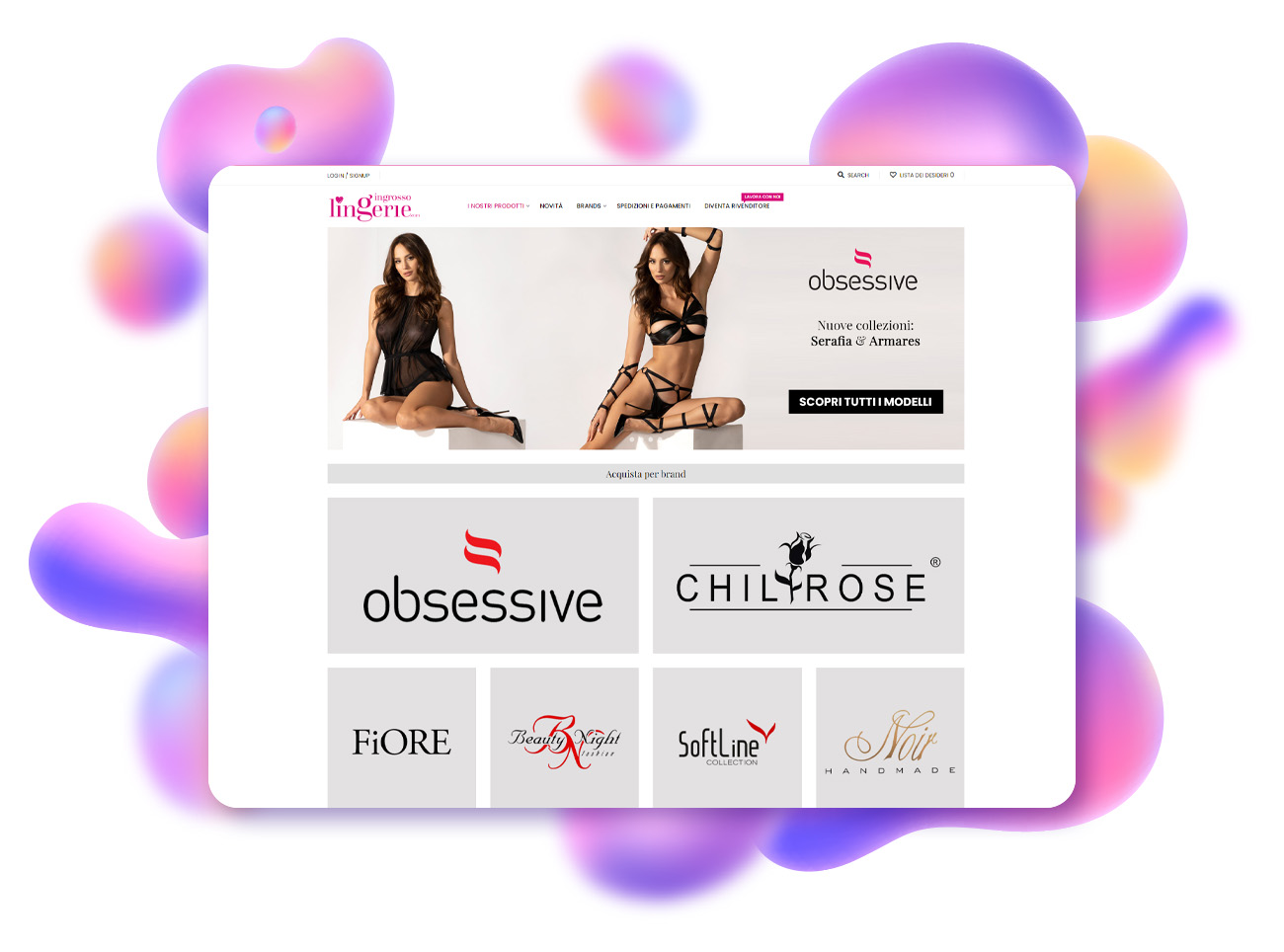 progetto ecommerce ingrosso lingerie