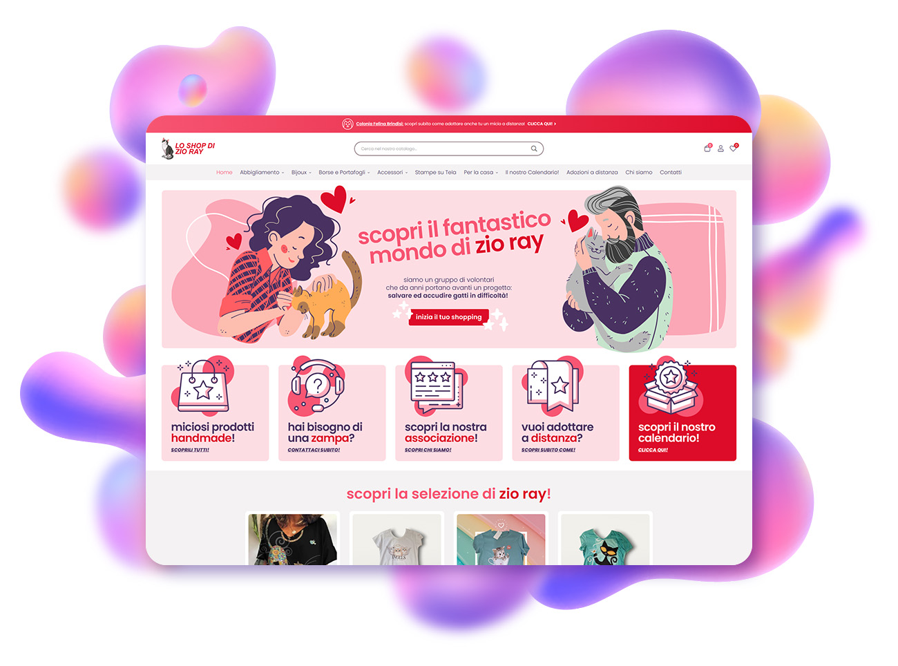 progetto ecommerce lo shop di zio ray