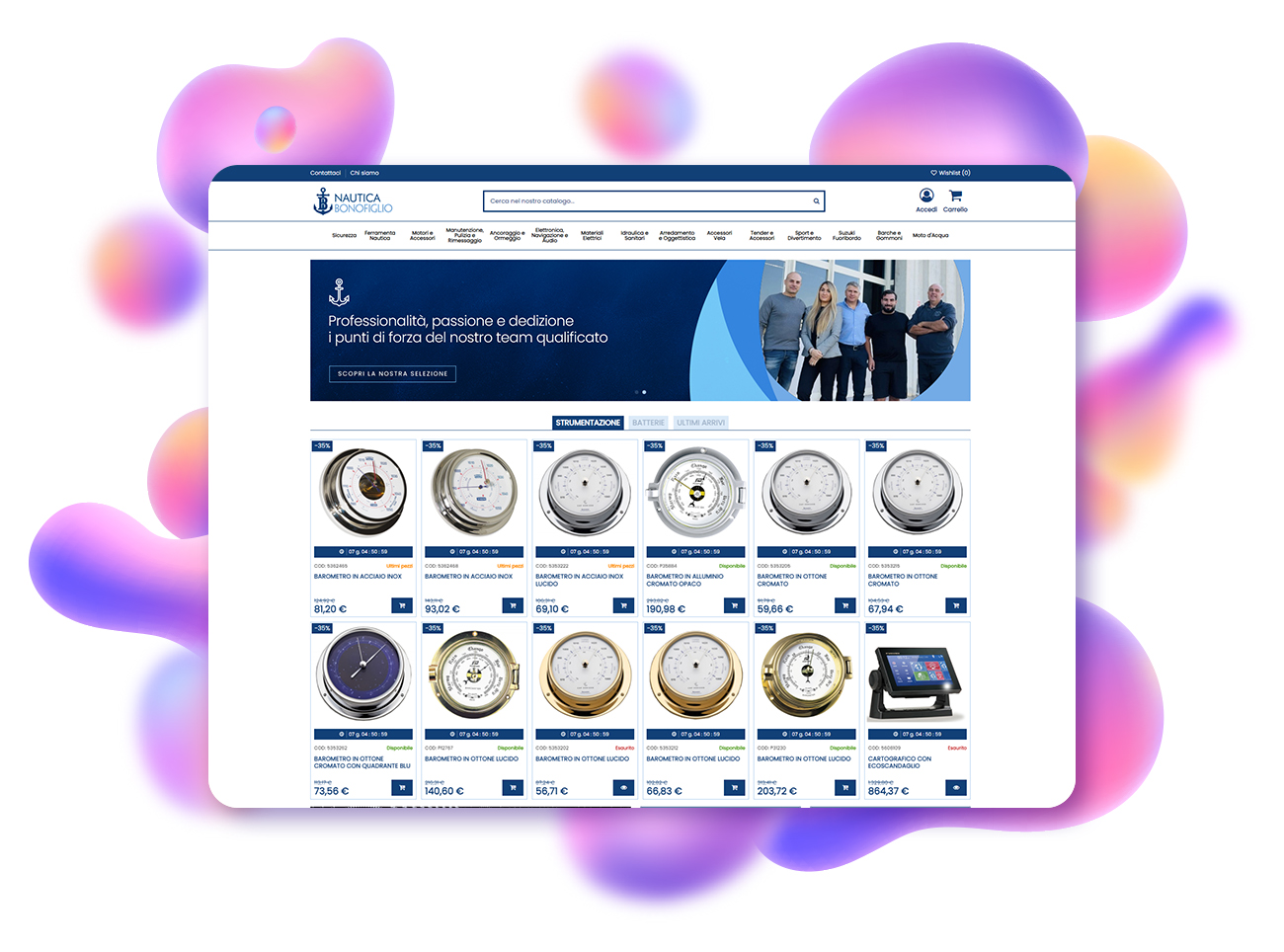 progetto ecommerce nautica bonofiglio