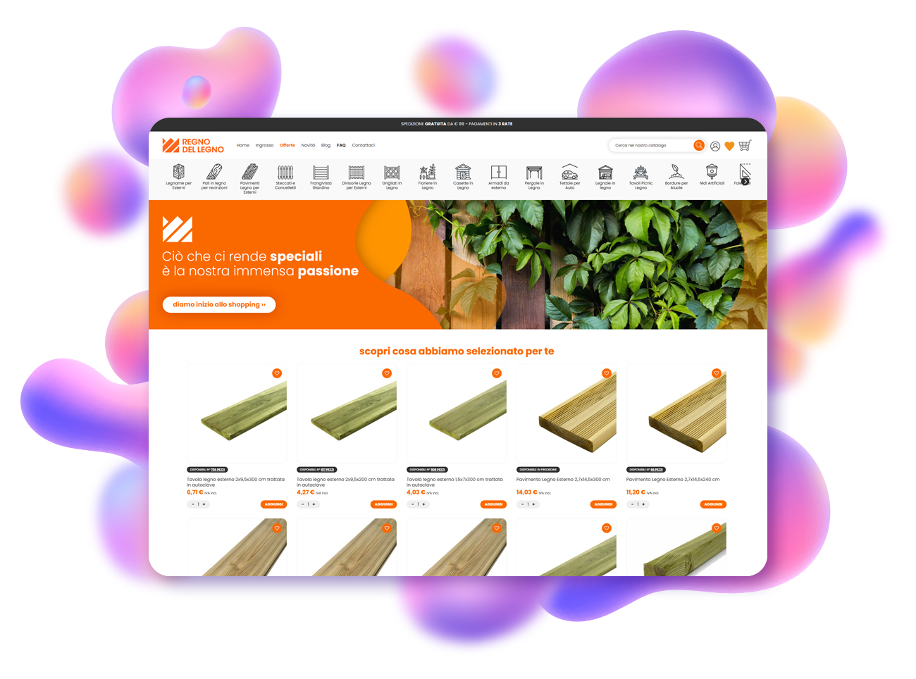 progetto ecommerce regno del legno