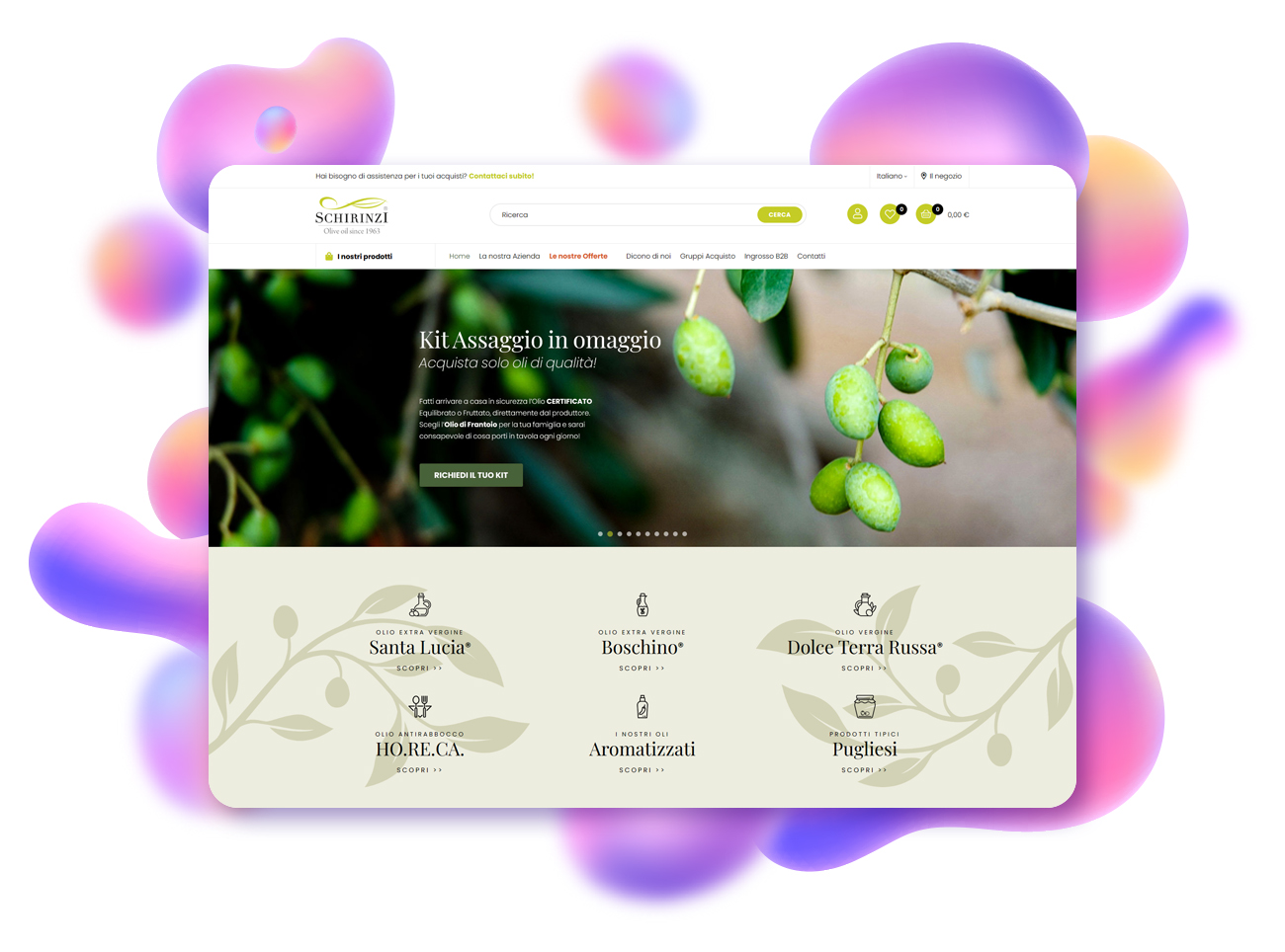 progetto ecommerce olio extravergine puglia schirinzi