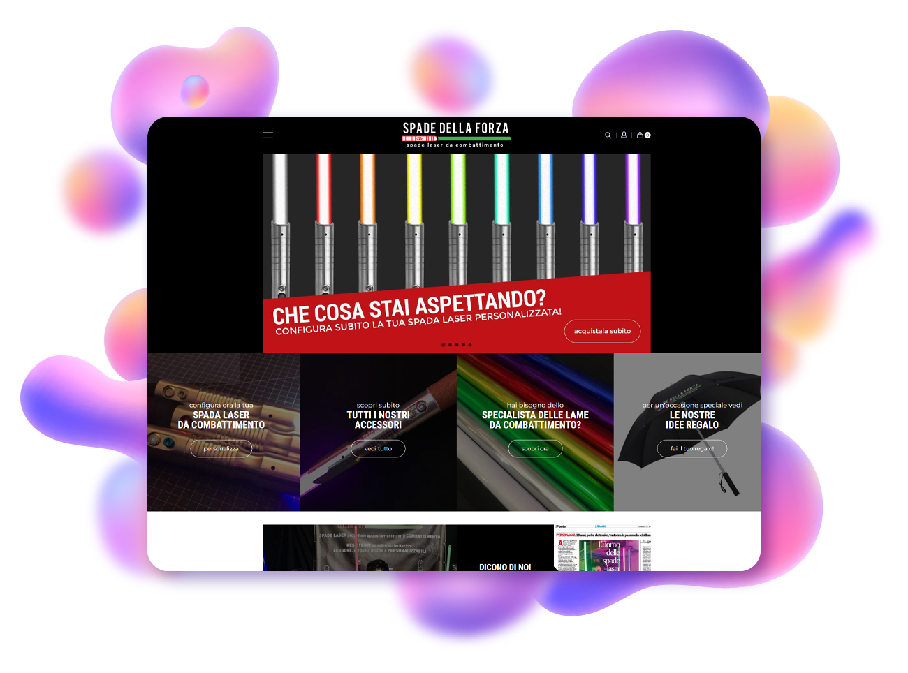 progetto ecommerce spade della forza