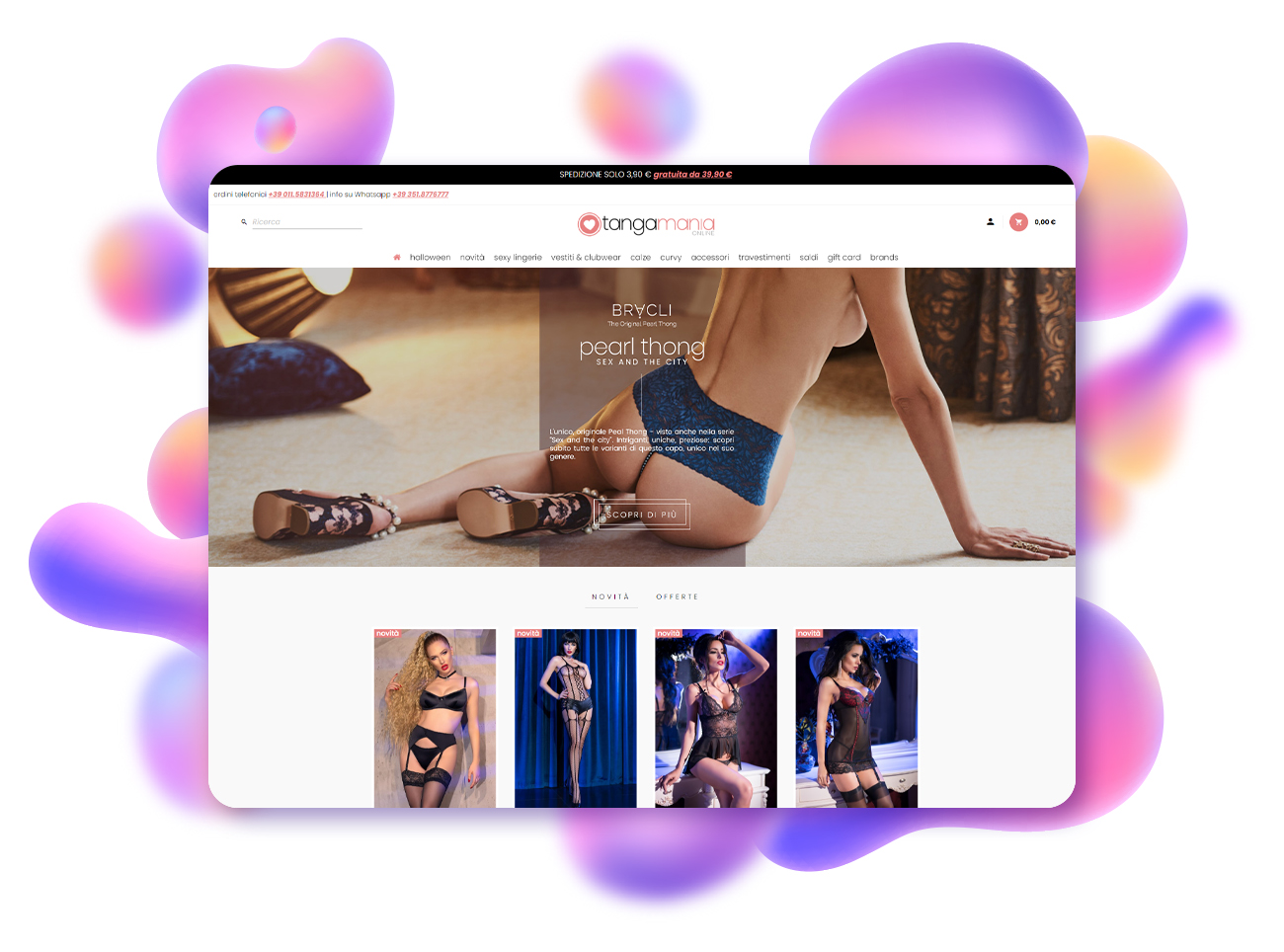 progetto ecommerce e grafico tangamania online