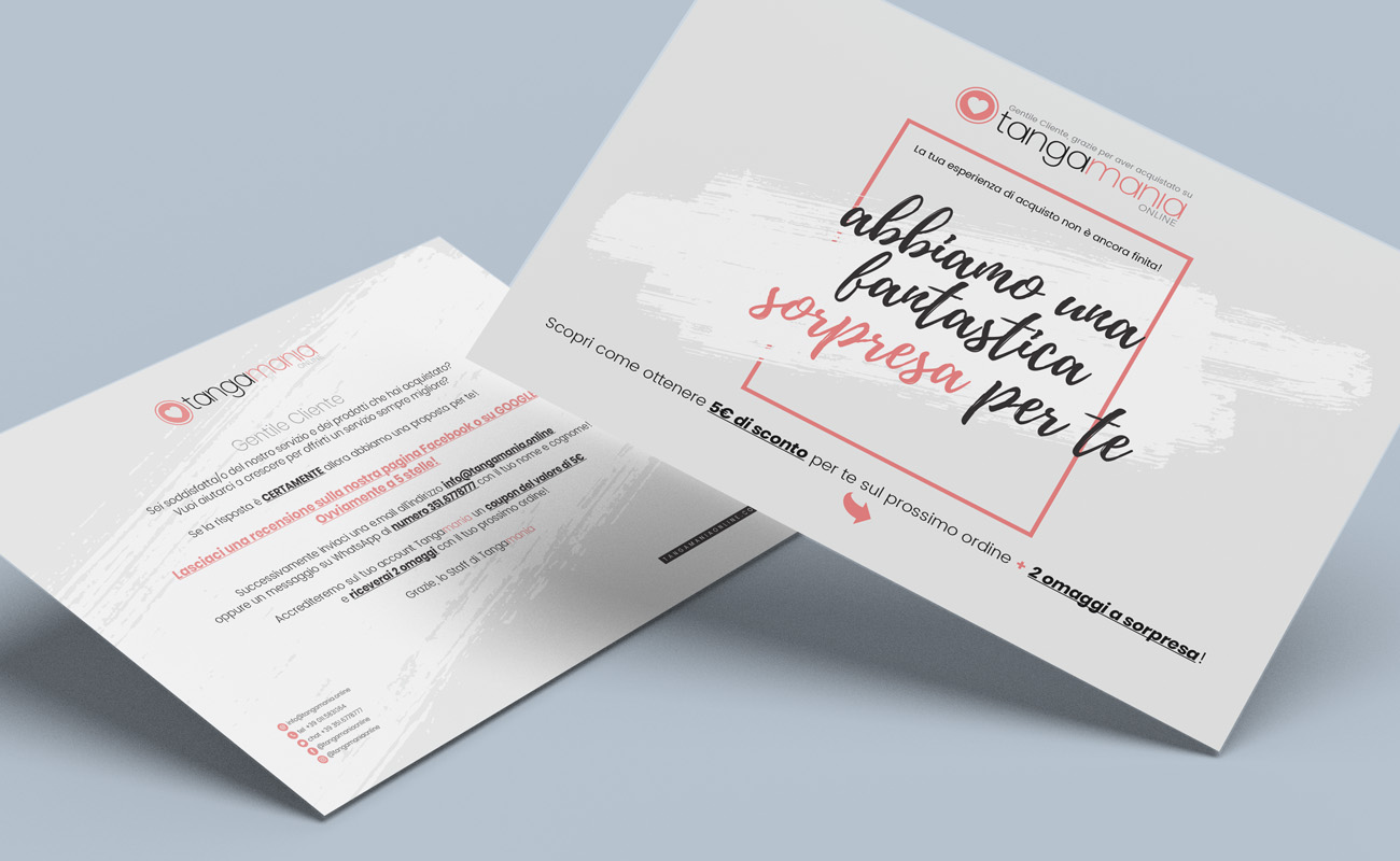 progetto ecommerce e grafico tangamania online